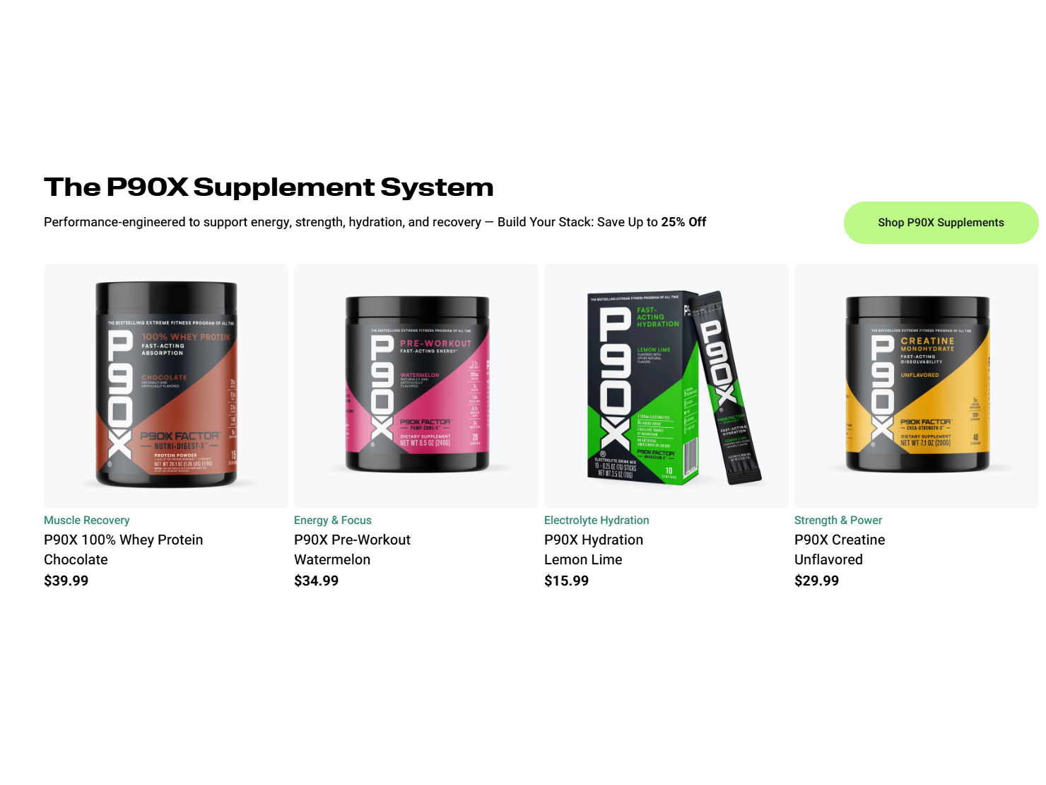 The P90X Supplement System